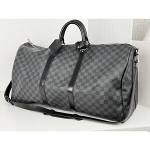 Louis Vuitton Keepall Bandouliere 55 Damier Graphite Duffle Bag